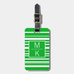 Monogram Green Uneven Striping GL Square Splitter Gepäckanhänger