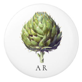 Monogram Green Vintag Style Artichoke Blume Keramikknauf