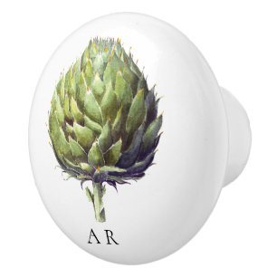 Monogram Green Vintag Style Artichoke Blume Keramikknauf
