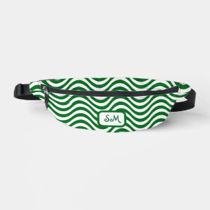 Monogram Green & White Stripes Psychedelic Bauchtasche