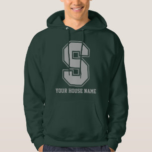 Monogram Grey Green Uni House Initial S Hoodie