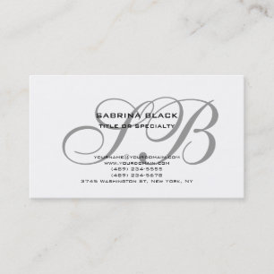 Monogram Grey Schwarz-weiß Consultant-Visitenkarte Visitenkarte