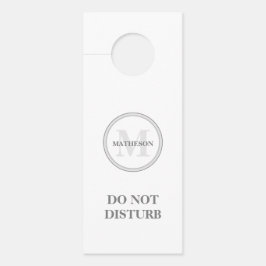 Monogram Grey white Hotel Guest stört Doo nicht Türanhänger