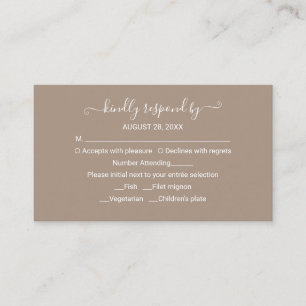 Monogram Grullo Wedding RSVP Enclosure Card Begleitkarte