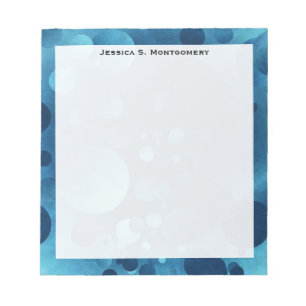 Monogram Grunge Blue Geometric Circles Notizblock