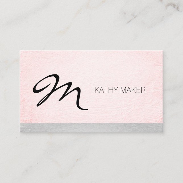 Monogram Grunge Two Tone Terminkarte (Vorderseite)