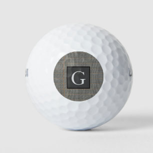 Monogram gry Tweed Trauzeuge Bestman Wedding Gift Golfball