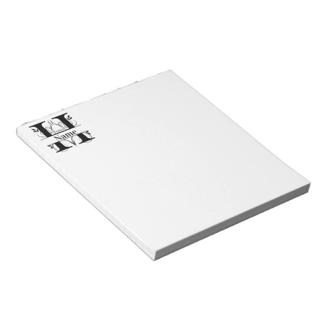Monogram H Initial Stationary Desk Notepad Notizblock (angewinkelt)
