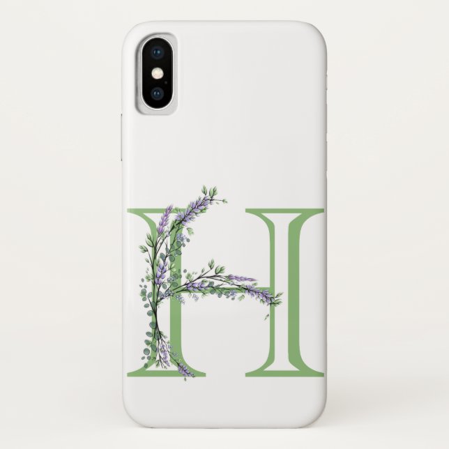 Monogram H Lavendel Eucalyptus Case-Mate iPhone Hülle (Rückseite)