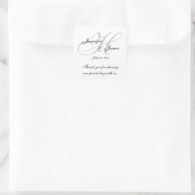 Monogram H Wedding danke Ihnen Labels Stickers (Von Creator hochgeladen)