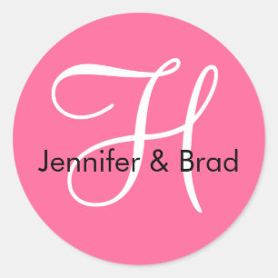 Monogram H Wedding Spring 2010 Rosa Siegel Runder Aufkleber