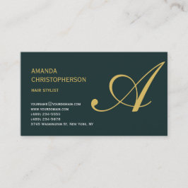 Monogram Hair Stylist Business Card Visitenkarte