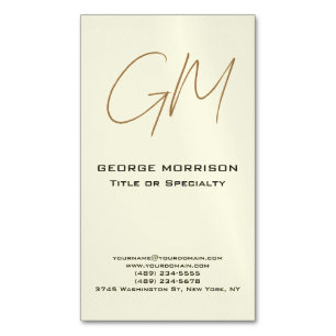Monogram Handwriting Initials Beruflich Modern Magnetische Visitenkarte