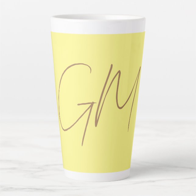 Monogram Handwriting Initials Beruflich Modern Milchtasse (Vorderseite)