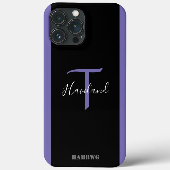 Monogram Handy Case HAMbyWG - Black & lila (Rückseite)