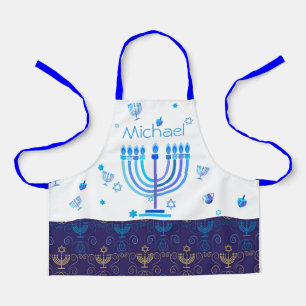 Monogram Hanukkah Festival Menorah Lights Schürze