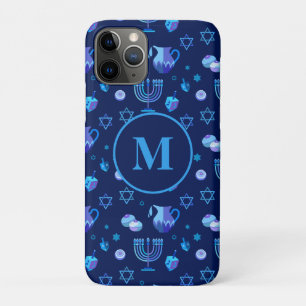 Monogram, Hanukkah, jüdischer Feiertag, Verzierte Case-Mate iPhone Hülle