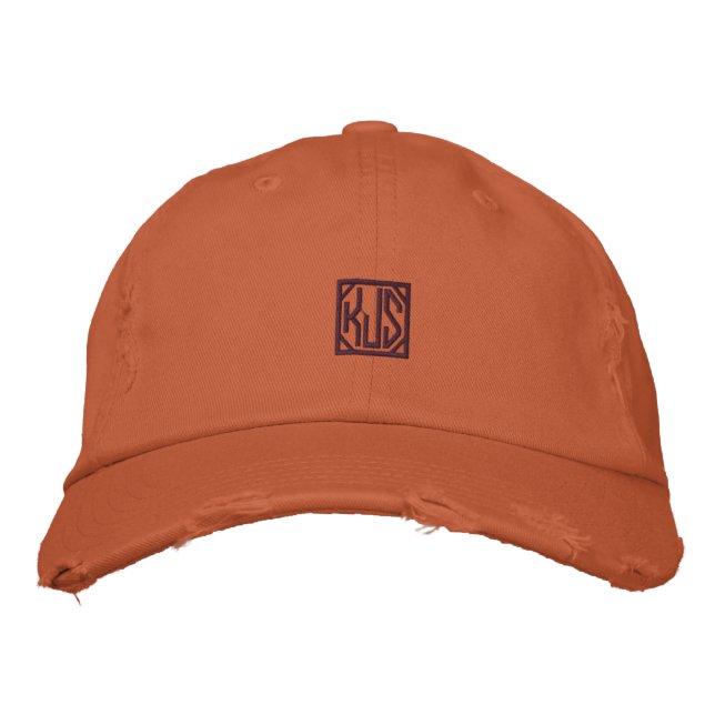 Monogram Hat - Fügen Sie Ihre eigenen Initialen hi Bestickte Kappe (Vorderseite)