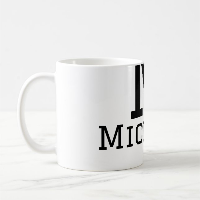 Monogram Hauptstadt masculine fügen Sie Namen einf Kaffeetasse (Links)
