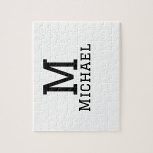 Monogram Hauptstadt masculine fügen Sie Namen einf Puzzle