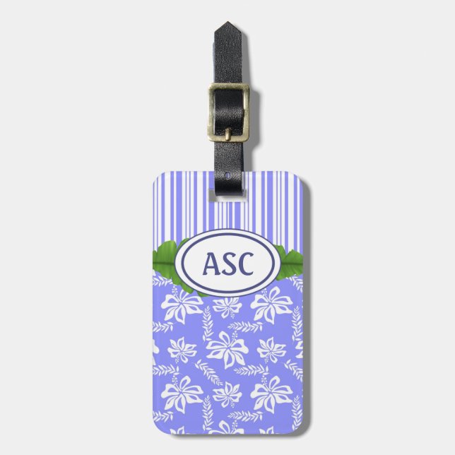 Monogram Hawaiian Blume Beach Gepäck Gepäckanhänger (Vorderseite vertikal)
