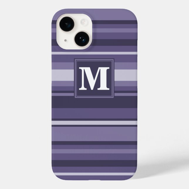 Monogram Heather lila Stripes Case-Mate iPhone c Hülle (Rückseite)
