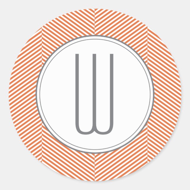 Monogram Herringbone Stickers Orange (Vorderseite)