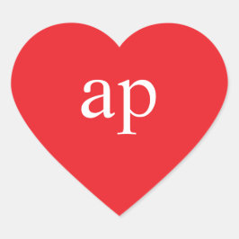 MONOGRAM HERZSTEUERELEMENT | Initial Red Heart Lab Herz-Aufkleber