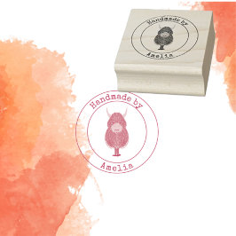 Monogram Highland Cow Handmade by Gummistempel