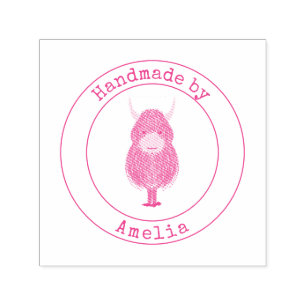 Monogram Highland Cow Handmade by Permastempel
