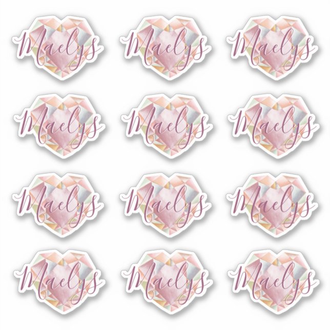 Monogram hinzufügen oder Niedlich Blush Pink Heft  Aufkleber (Vorderseite)