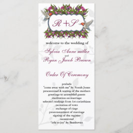 MONOGRAM-Hochzeitsprogramm für Kolibris Programm