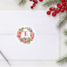 Monogram Holiday Pink Joy Wreath Botanisch