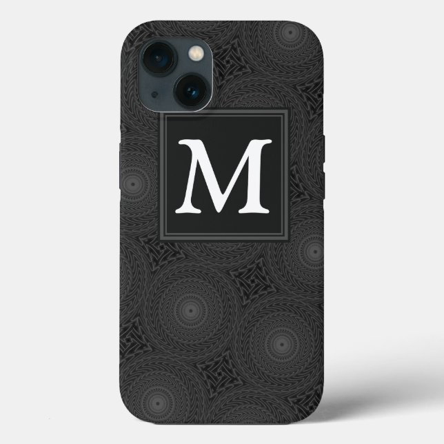 Monogram Holzkohlezirkeln Muster Case-Mate iPhone Hülle (Rückseite)