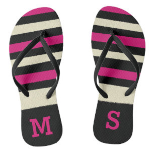 Monogram Hot Pink Niedlich Modern Modern Pattern Flip Flops