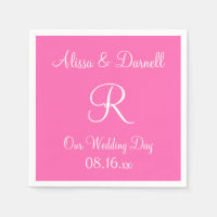 Monogram Hot Pink Stilvolle Full Color Napkins