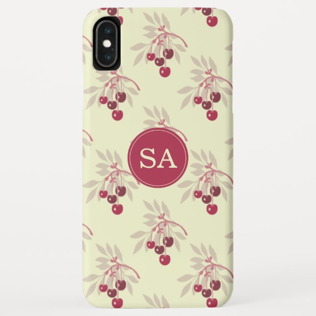 Monogram Hübsch Red Cherry iPhone Case-Mate iPhone Hülle (Rückseite)