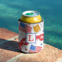 Monogram Hummer Beer Flag Star Dosenkühler