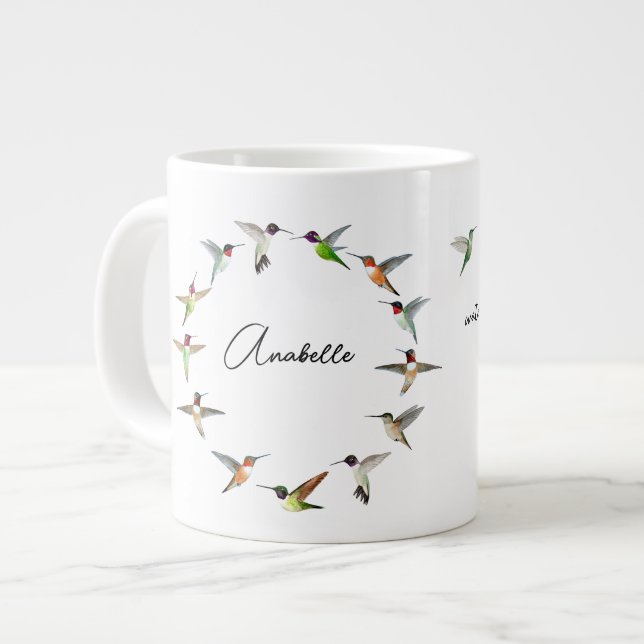 Monogram Hummingbird Jumbo-Tasse (Vorderseite Links)