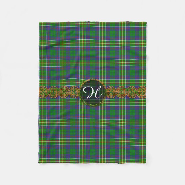 Monogram Hunter Tartan Fleecedecke (Vorderseite)