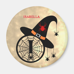 Monogram I Halloween Sky Hexenspinnen Name Magnet