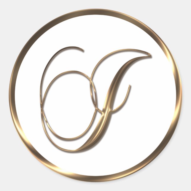 Monogram I Imitate Bronze Runder Aufkleber (Vorderseite)