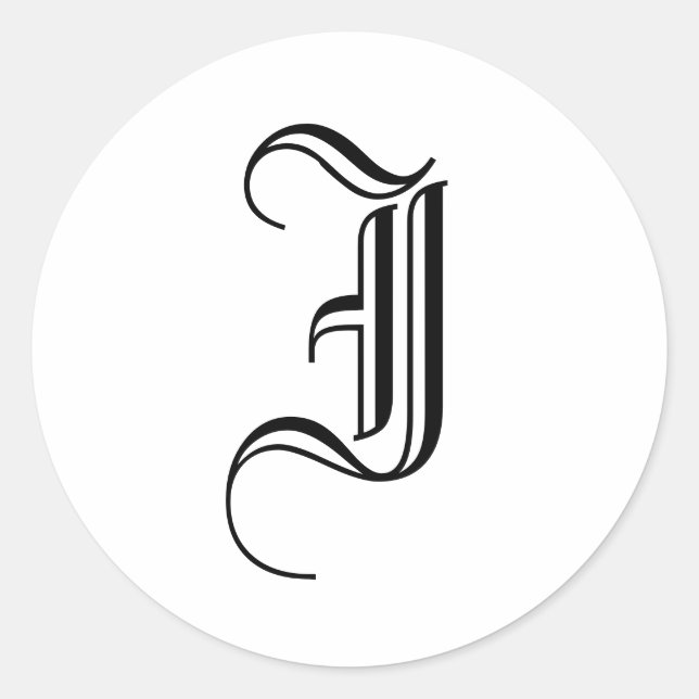 Monogram I Sticker Old English Style (Vorderseite)