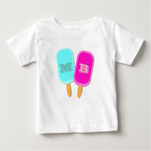 Monogram Ice Lollies Popcles Summer Baby T-shirt