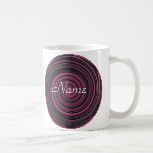 Monogram Ihre Name Plum Wirbel Tasse (Rechts)