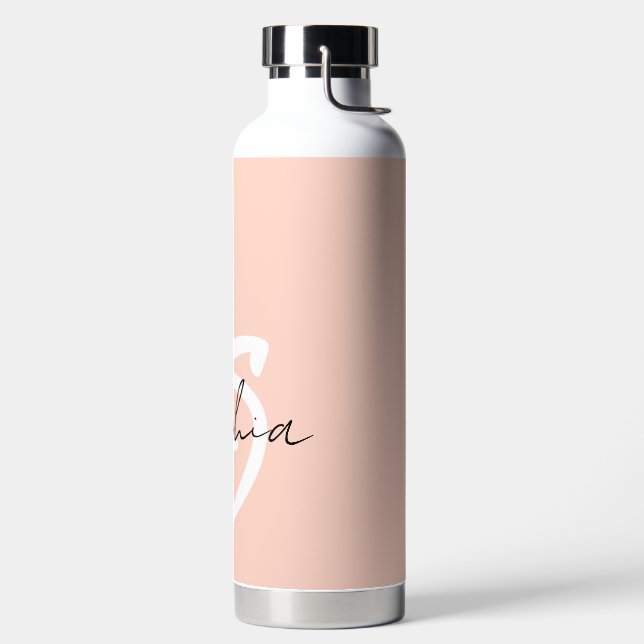 Monogram im Gürtelstil weich pink Trinkflasche (links)