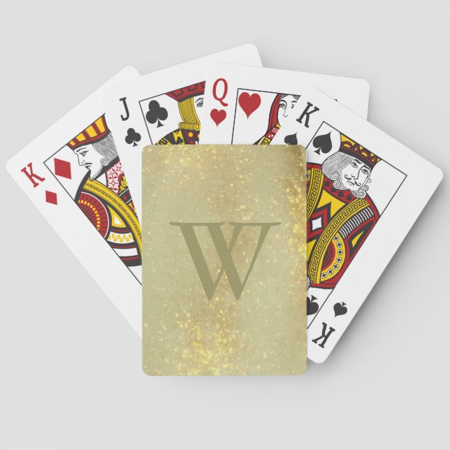 Monogram Imitate Gold Classic Playing Cards Spielkarten (Rückseite)