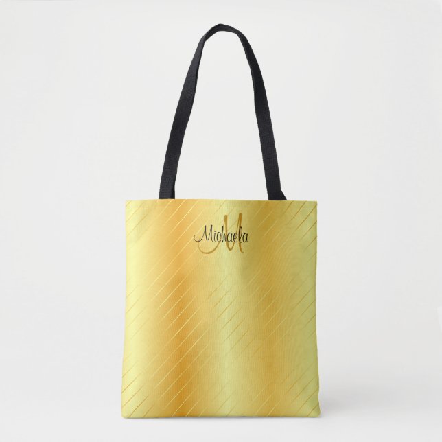 Monogram Imitate Gold Elegante Moderne Vorlage (Vorderseite)