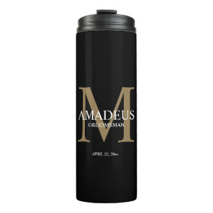 Monogram Imitate Gold Name Thermal Tumbler Thermosbecher