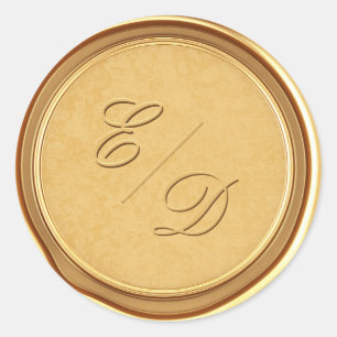 Monogram Imitate Gold Wax Umschlag Aufkleber Aufkl